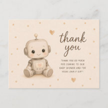 Tarjeta de agradecimiento para baby shower de Baby