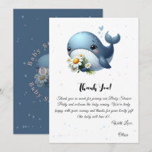 Tarjeta de agradecimiento para Baby Shower de ball