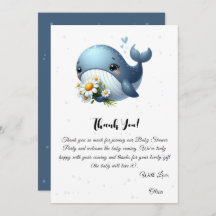 Tarjeta de agradecimiento para Baby Shower de ball