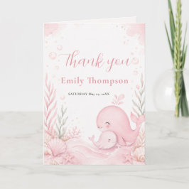 Tarjeta de agradecimiento para baby shower de ball