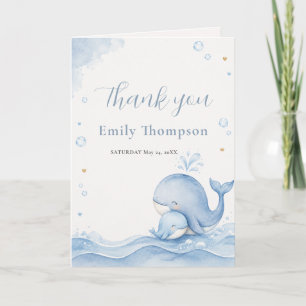 Tarjeta de agradecimiento para baby shower de ball