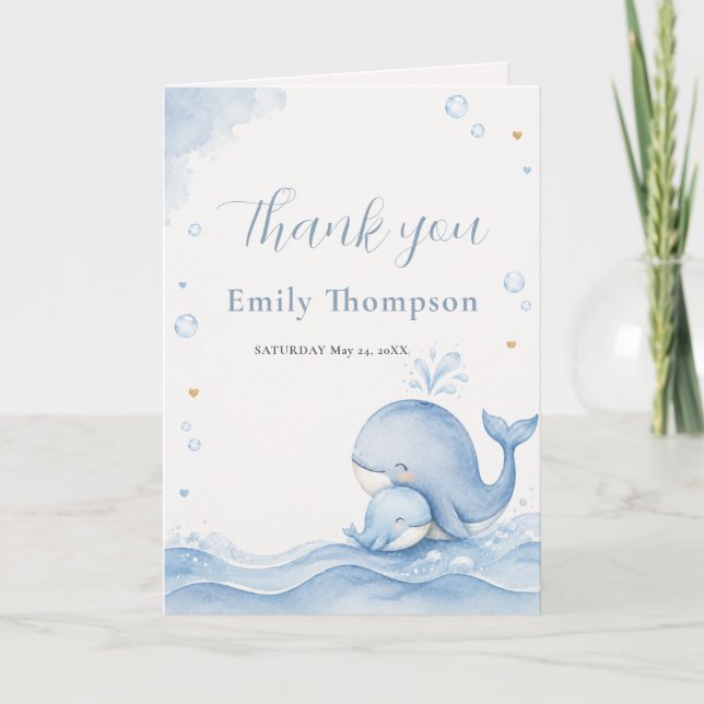 Tarjeta de agradecimiento para baby shower de ball (Anverso)