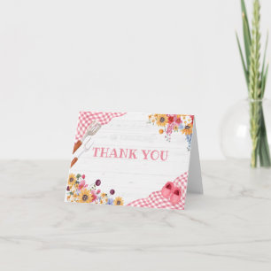 Tarjeta de agradecimiento para baby shower de barb