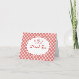 Tarjeta de agradecimiento para baby shower de BBQ 