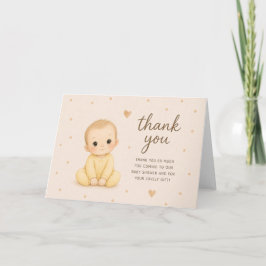 Tarjeta de agradecimiento para baby shower de bebé