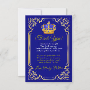 Tarjeta de agradecimiento para baby shower de bebé