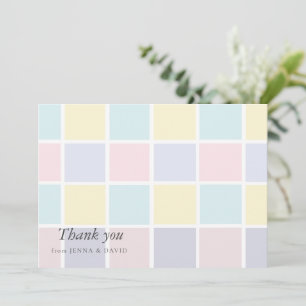 Tarjeta de agradecimiento para baby shower de bloq