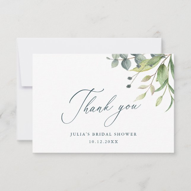 Tarjeta de agradecimiento para baby shower de boda (Anverso)