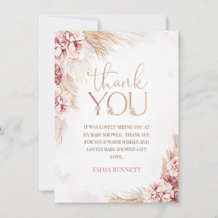 Tarjeta de agradecimiento para baby shower de Boho
