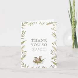 Tarjeta de agradecimiento para baby shower de bosq