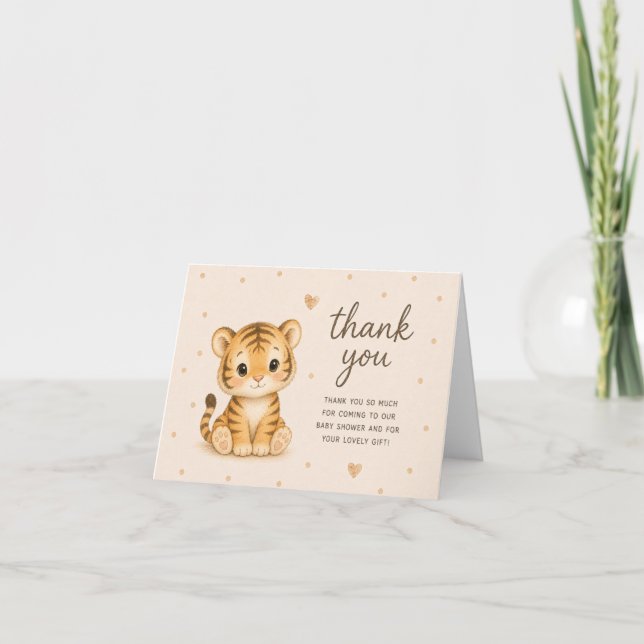 Tarjeta de agradecimiento para baby shower de cach (Anverso)