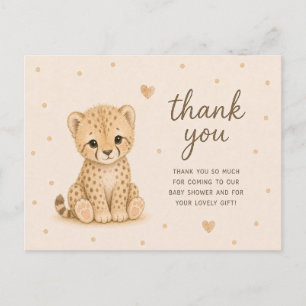 Tarjeta de agradecimiento para Baby Shower de cach