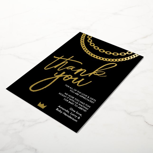 Tarjeta de agradecimiento para baby shower de cade (girado)