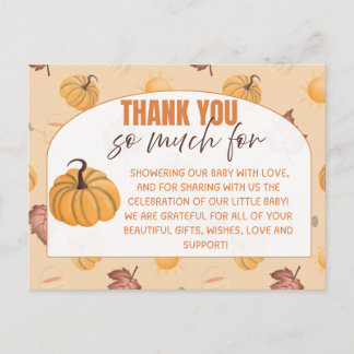 Tarjeta de agradecimiento para baby shower de cala