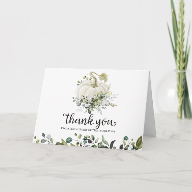 Tarjeta de agradecimiento para baby shower de cala (Anverso)