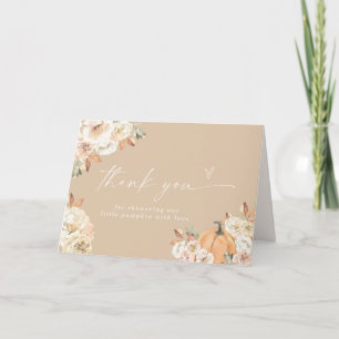 Tarjeta de agradecimiento para baby shower de cala