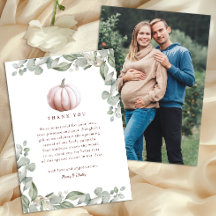 Tarjeta de agradecimiento para baby shower de cala