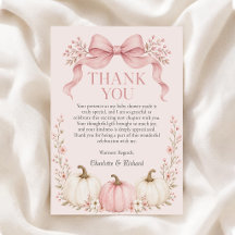 Tarjeta de agradecimiento para baby shower de cala