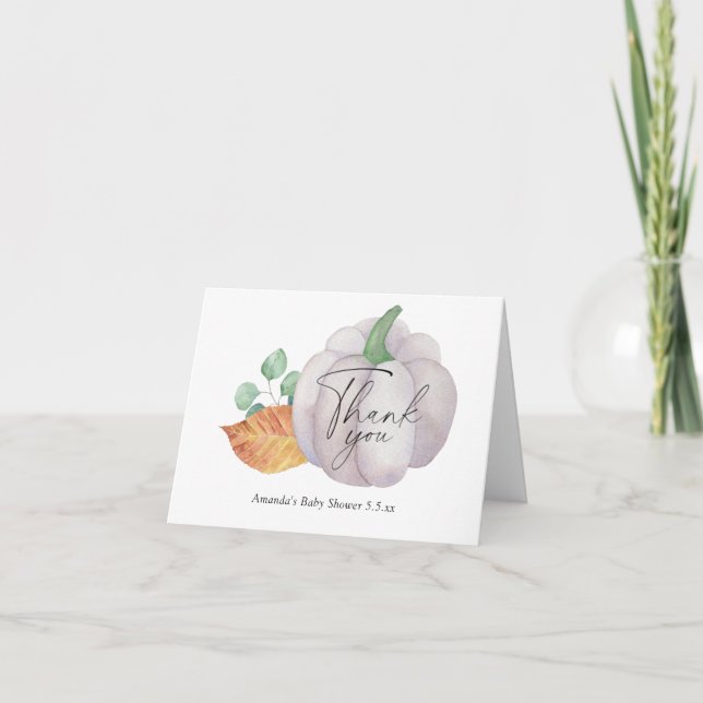 Tarjeta de agradecimiento para baby shower de cala (Anverso)