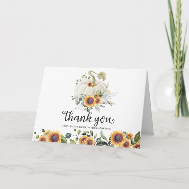 Tarjeta de agradecimiento para baby shower de cala (Anverso)