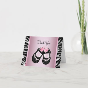 Tarjeta de agradecimiento para baby shower de cebr