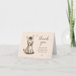 Tarjeta de agradecimiento para baby shower de cebr