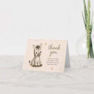 Tarjeta de agradecimiento para baby shower de cebr