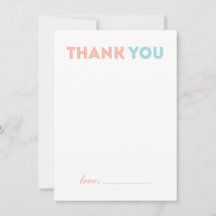 Tarjeta de agradecimiento para Baby Shower de Chic