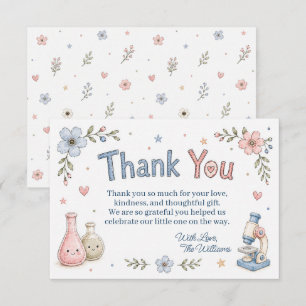 Tarjeta de agradecimiento para baby shower de cien