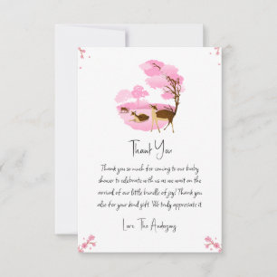 Tarjeta de agradecimiento para baby shower de Cier