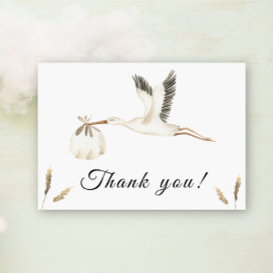 Tarjeta de agradecimiento para baby shower de cigü