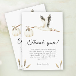 Tarjeta de agradecimiento para baby shower de cigü