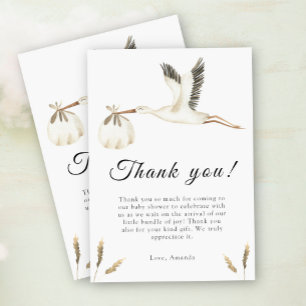 Tarjeta de agradecimiento para baby shower de cigü