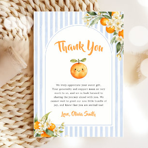 Tarjeta de agradecimiento para baby shower de citr