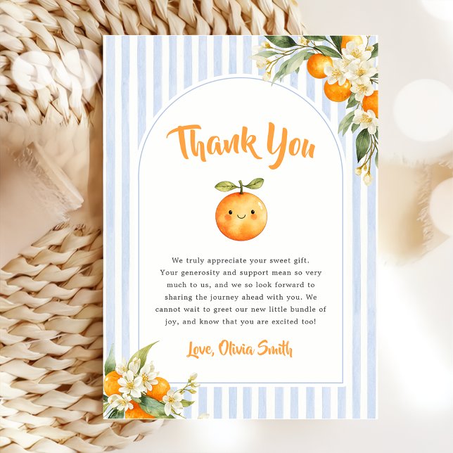 Tarjeta de agradecimiento para baby shower de citr (Subido por el creador)