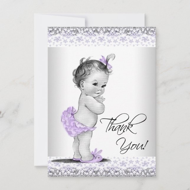 Tarjeta de agradecimiento para baby shower de colo (Anverso)