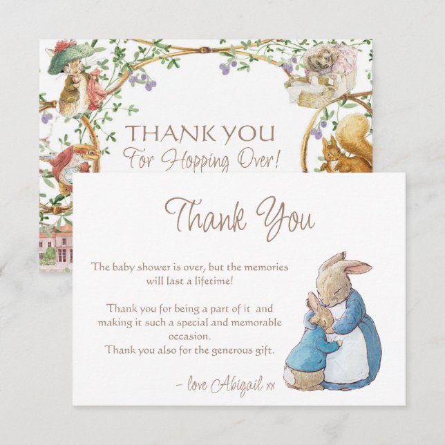 Tarjeta de agradecimiento para baby shower de cone (Anverso / Reverso)