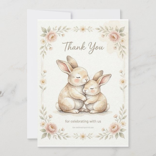 Tarjeta de agradecimiento para baby shower de cone (Anverso)