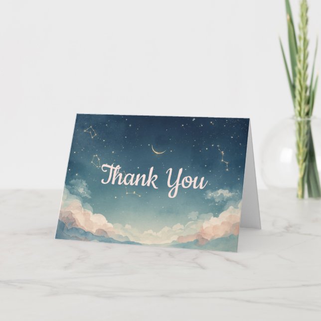 Tarjeta de agradecimiento para baby shower de cons (Anverso)