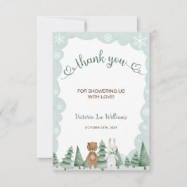 Tarjeta de agradecimiento para Baby Shower de copo