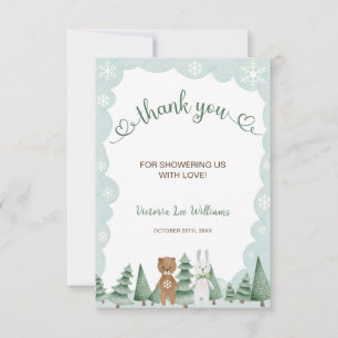 Tarjeta de agradecimiento para Baby Shower de copo