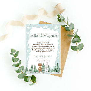 Tarjeta de agradecimiento para Baby Shower de copo