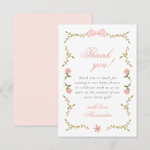 Tarjeta de agradecimiento para baby shower de coqu