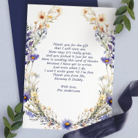 Tarjeta de agradecimiento para baby shower de coro