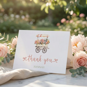 Tarjeta de agradecimiento para baby shower de 'Cul