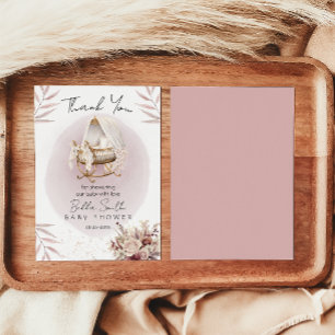 Tarjeta de agradecimiento para baby shower de cuna