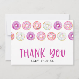Tarjeta de agradecimiento para Baby Shower de Dona