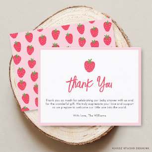 Tarjeta de agradecimiento para baby shower de dulc