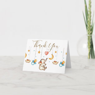 Tarjeta de agradecimiento para baby shower de elef