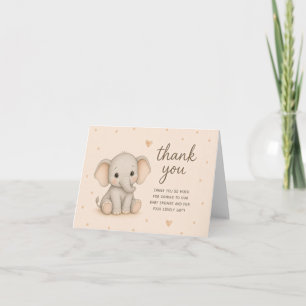 Tarjeta de agradecimiento para baby shower de elef